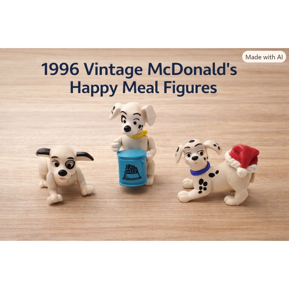 McDonalds Vintage Dalmatian Puppy PVC Figurines - 90's Style-Set of 3